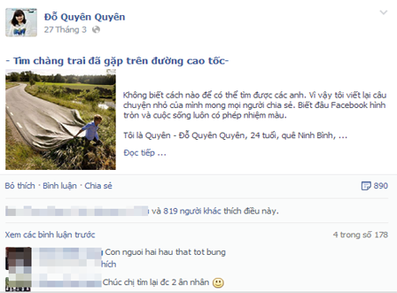 Cô gái tìm ân nhân qua Facebook lần được manh mối đầu tiên